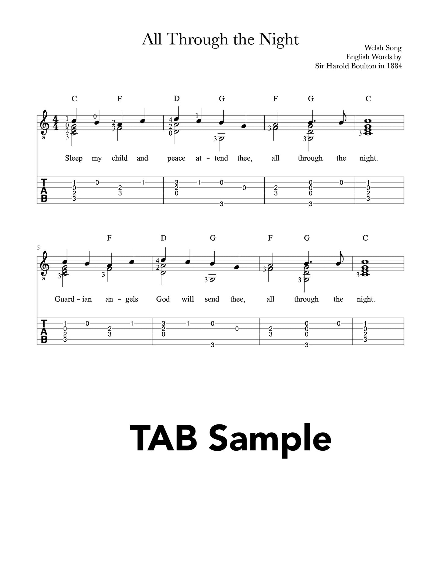 Easy Christmas Songs for Guitar Vol.4 - TAB Sample