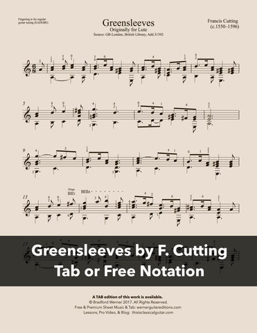 Greensleeves by Francis Cutting (Free PDF)