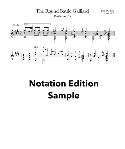 The Round Battle Galliard by Dowland (Sheet Music Sample)