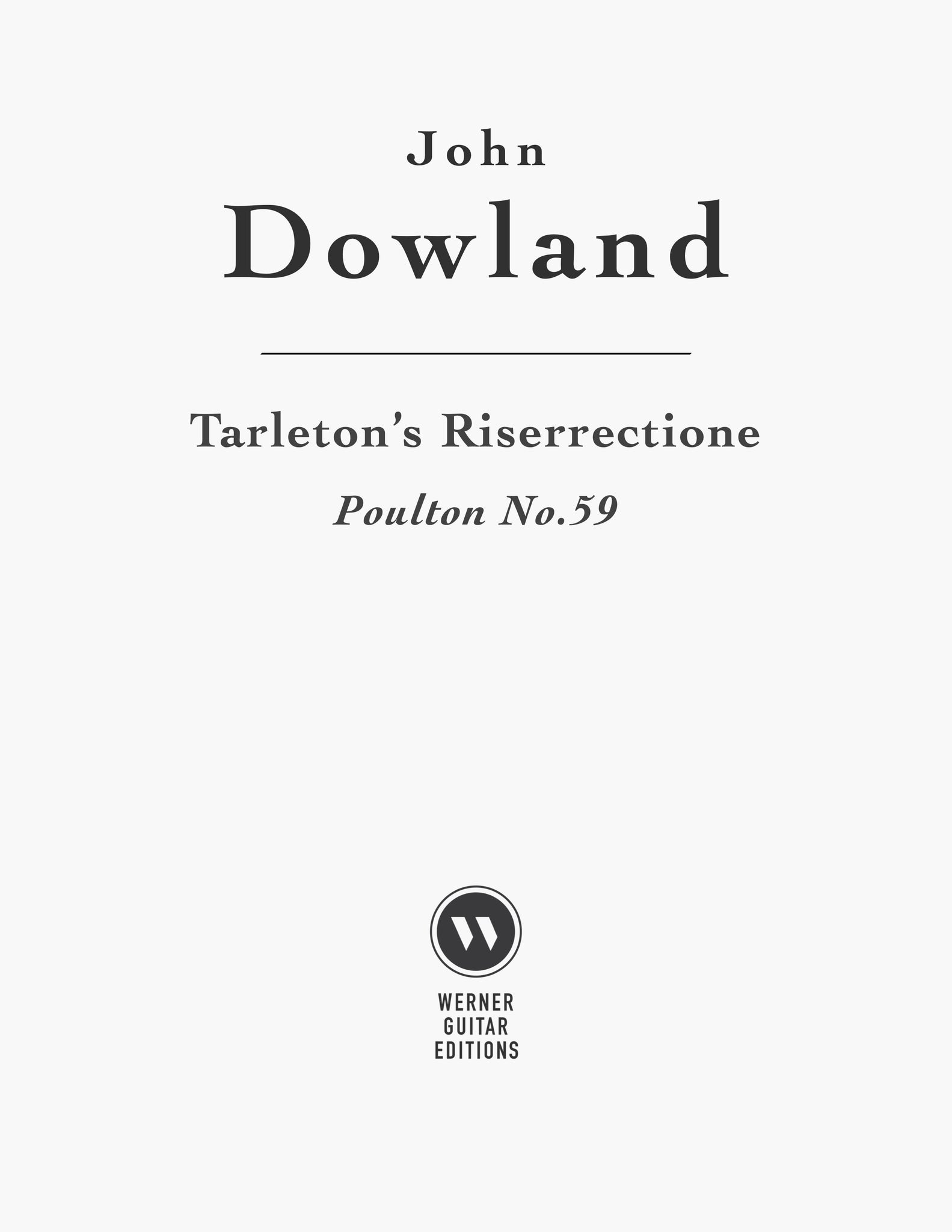 Tarleton's Riserrectione by Dowland (PDF Sheet Music and TAB)