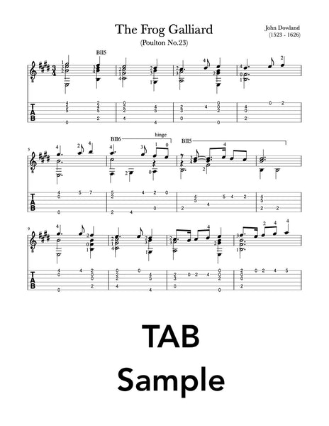 The Frog Galliard by Dowland (Tab Sample)
