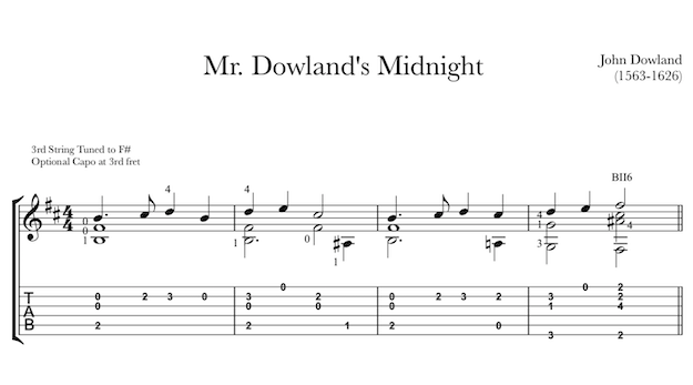 Mr. Dowland's Midnight for Guitar (PDF)