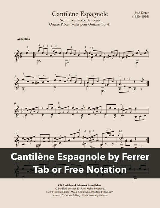 Cantilène Espagnole by Ferrer - Free PDF