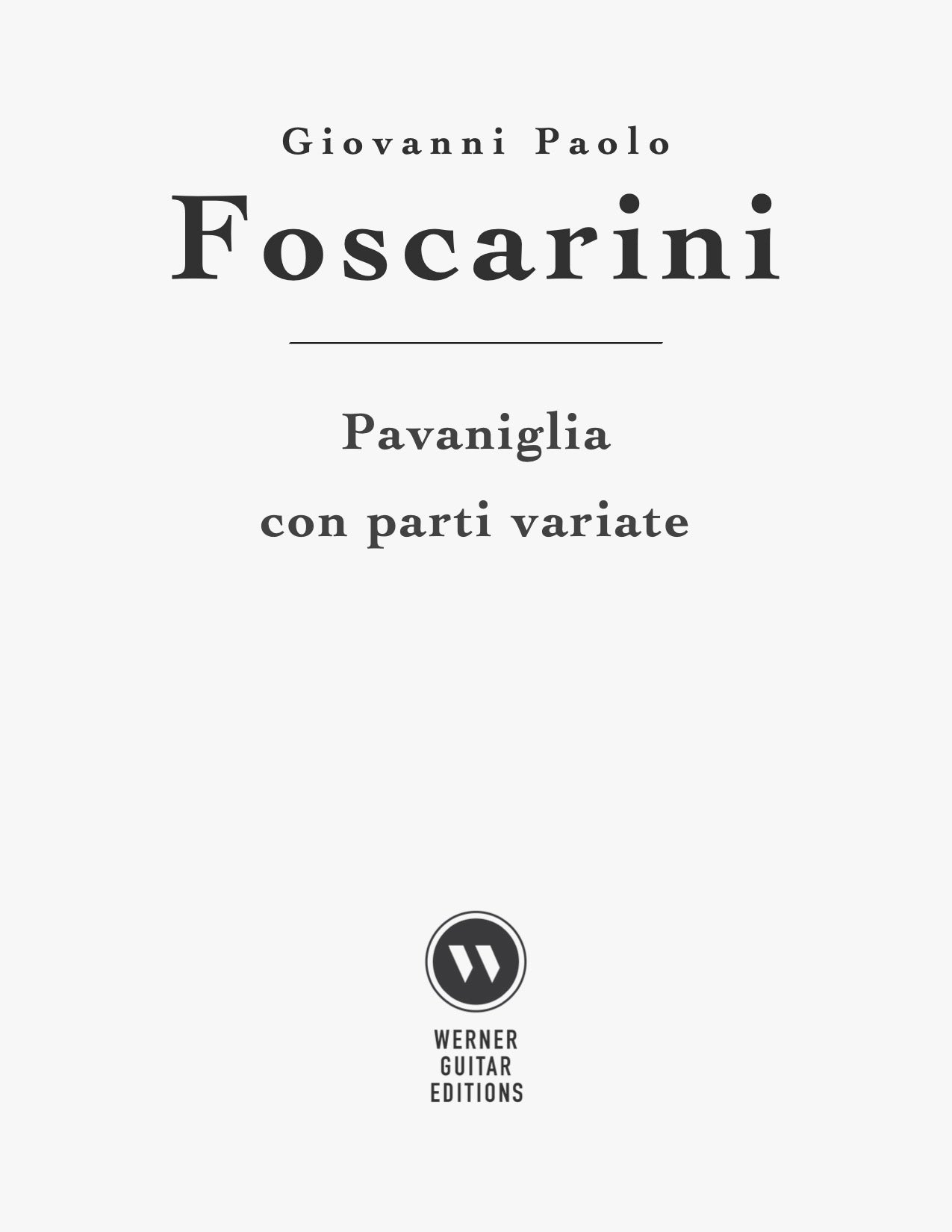 Pavaniglia con parti variate by Giovanni Paolo Foscarini (PDF Sheet Music for Guitar)