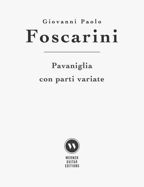 Pavaniglia con parti variate by Giovanni Paolo Foscarini (PDF Sheet Music for Guitar)