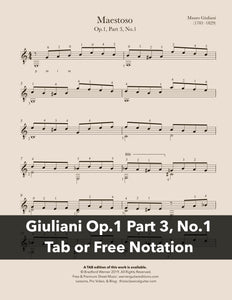 Etude (Maestoso) Op.1, Part 3, No.1 by Mauro Giuliani