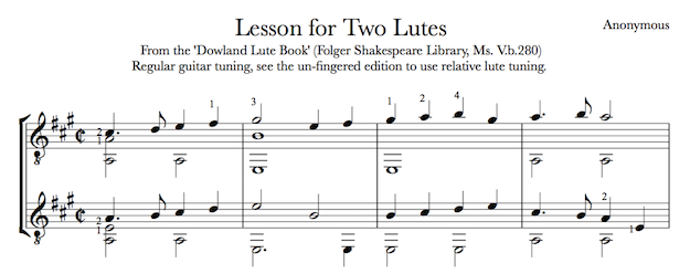 Lesson for Two Lutes - Guitar Duet (PDF)