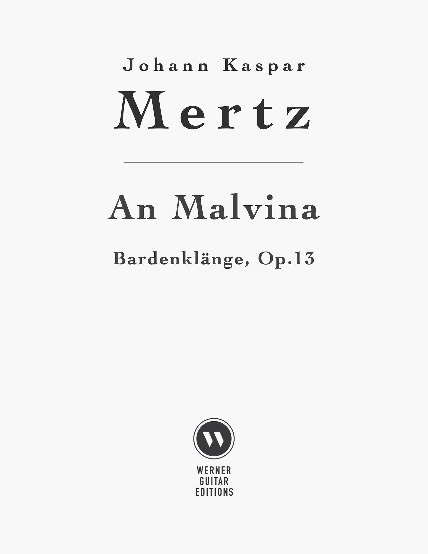 An Malvina by Mertz for Guitar (PDF)