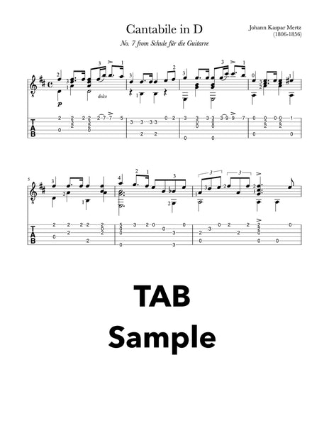 Cantabile in D by Mertz (Tab Sample) 