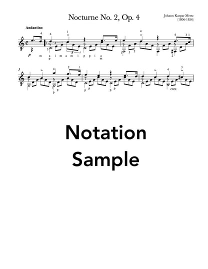 Nocturne No.2, Op.4 by Mertz (Sample Notation)