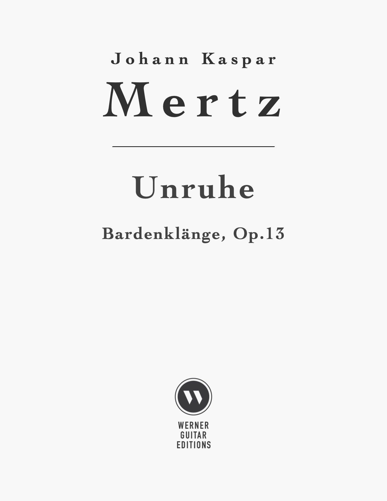 Unruhe by Mertz (PDF Sheet Music or Tab)