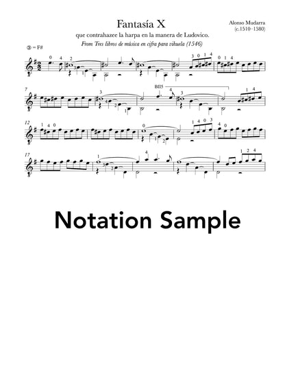 Fantasia X by Mudarra Sheet Music Sample