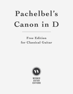 Canon in D by Pachelbel for Guitar (Free PDF)