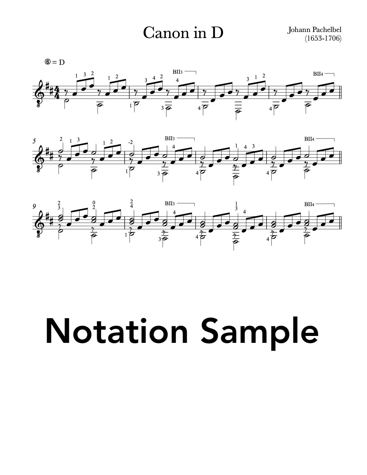 Pachelbel canon in d outlet guitar