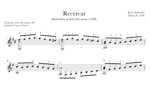 Recercar by Joan Ambrosio Dalza (Free PDF)