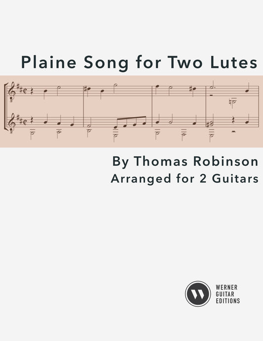 Plaine Song for Two Lutes (Robinson) for Guitar Duet