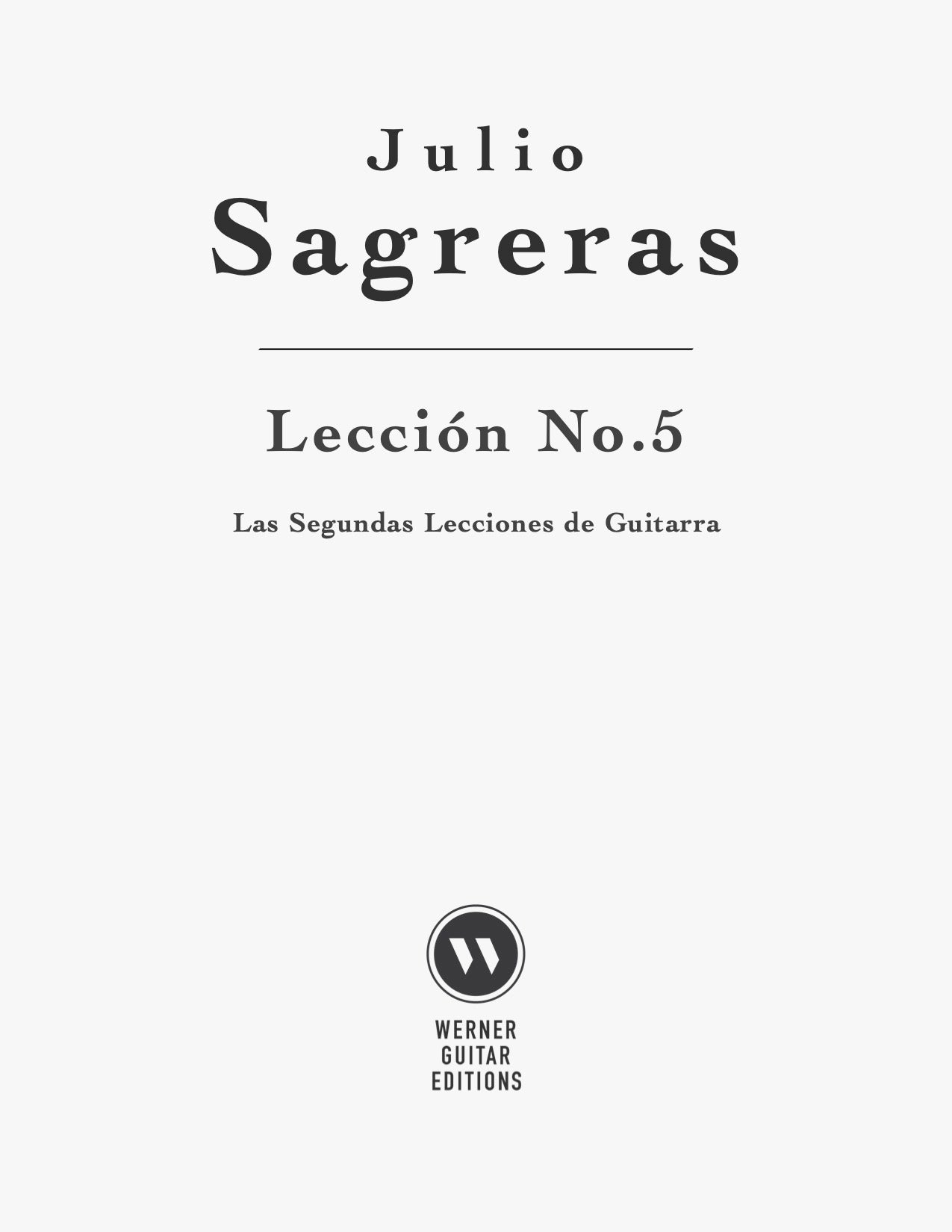 Lección No.5, Book 2 by Sagreras (PDF Sheet Music or Tab)