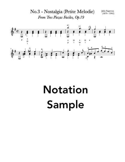 Nostalgia, No.3, Op.19 by Sagreras (Sample)