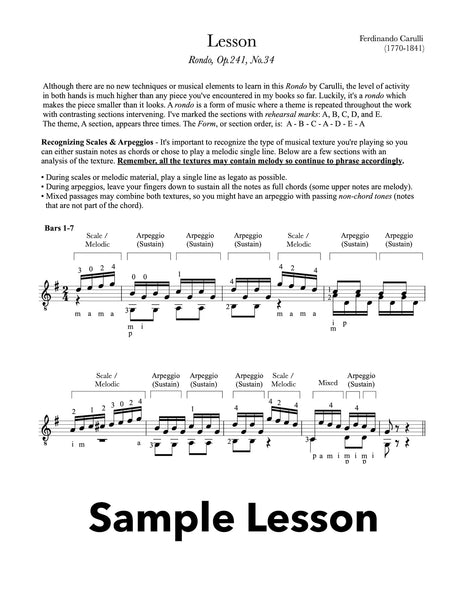 Classical Guitar Repertoire Lessons Grade 4 - Sample Lesson