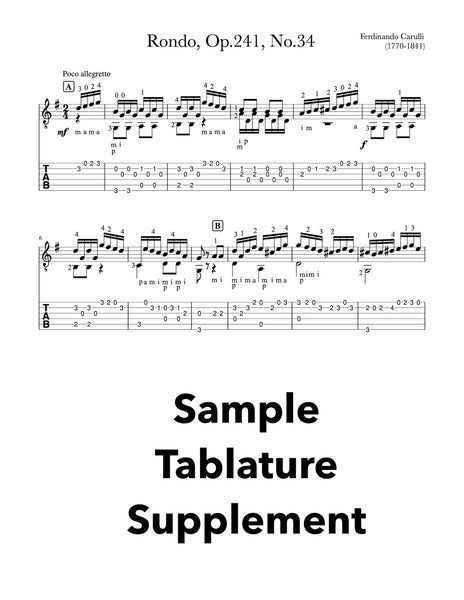 Classical Guitar Repertoire Lessons Grade 4 - Sample Tab