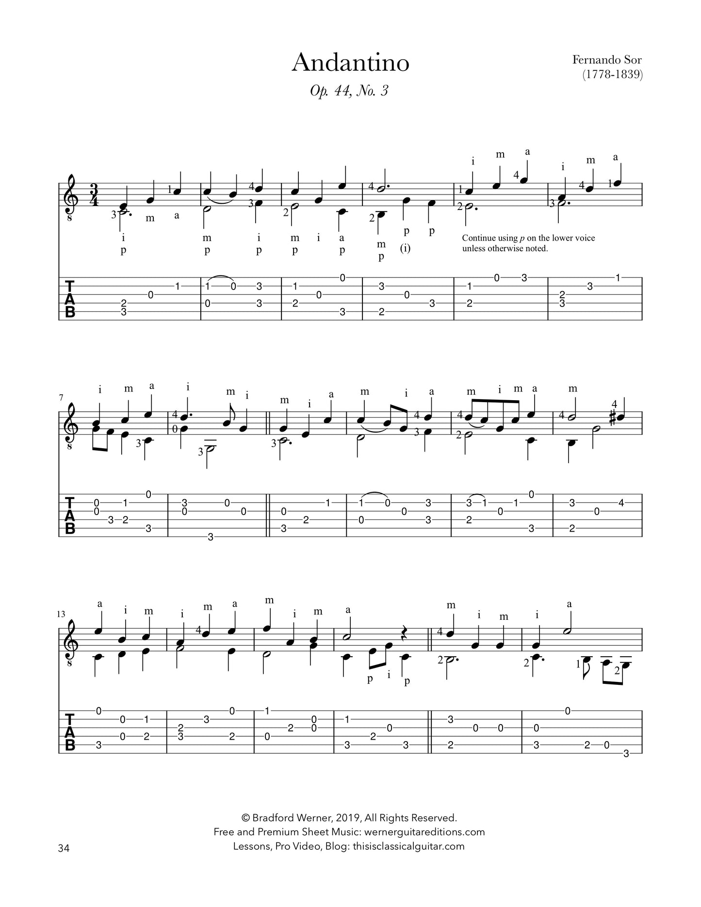 Classical Guitar Repertoire Lessons Grade 3 (Tab Sample)