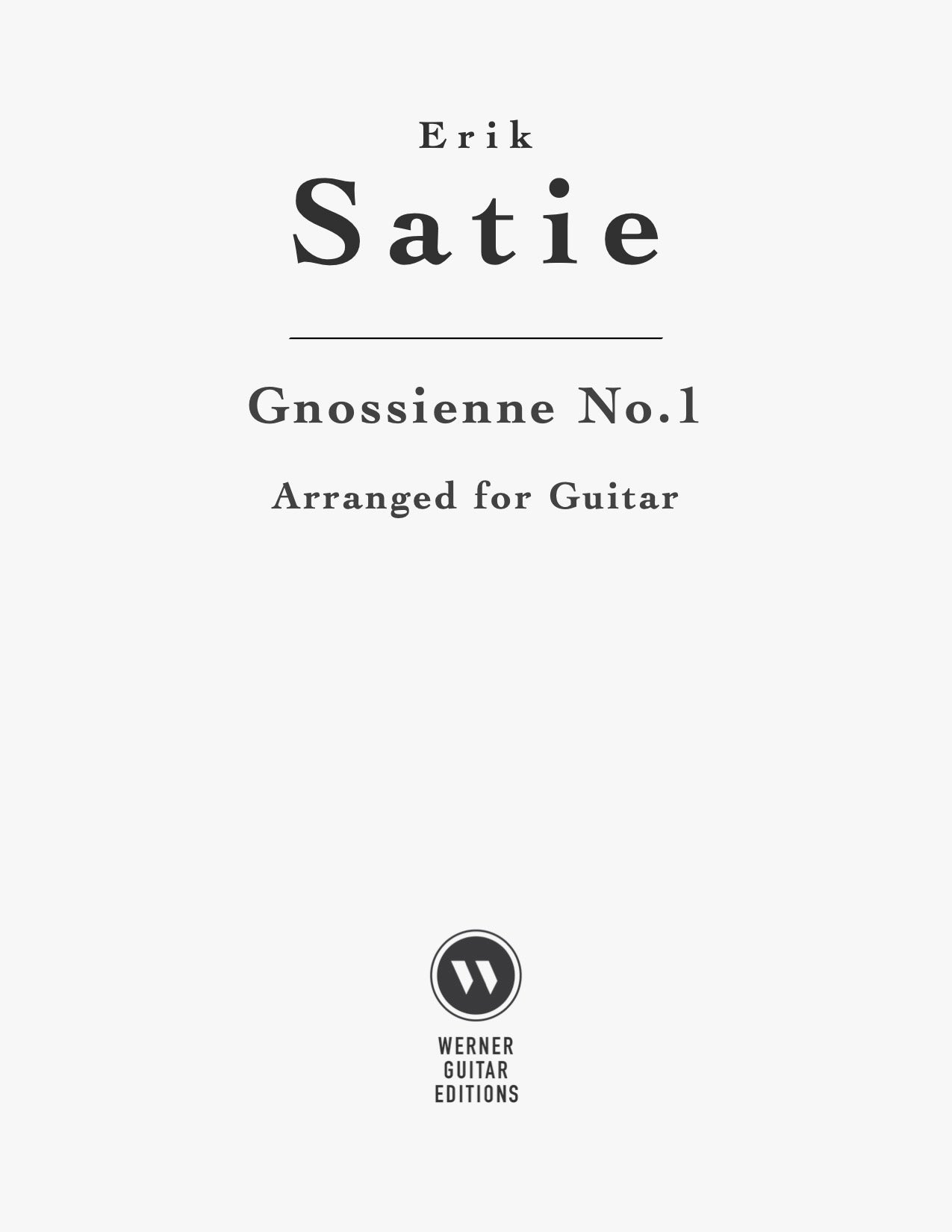 Gnossienne No.1 by Satie for Guitar (PDF)