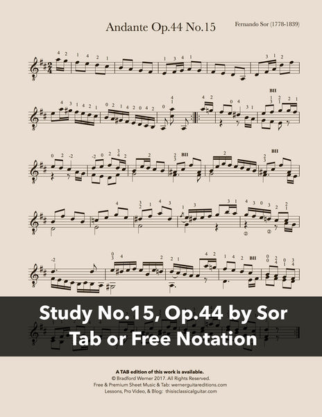 Study No.15, Op.44 by Sor (Free PDF)