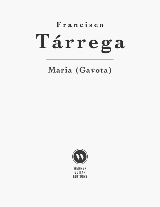 Maria (Gavota) by Francisco Tárrega (Free PDF)