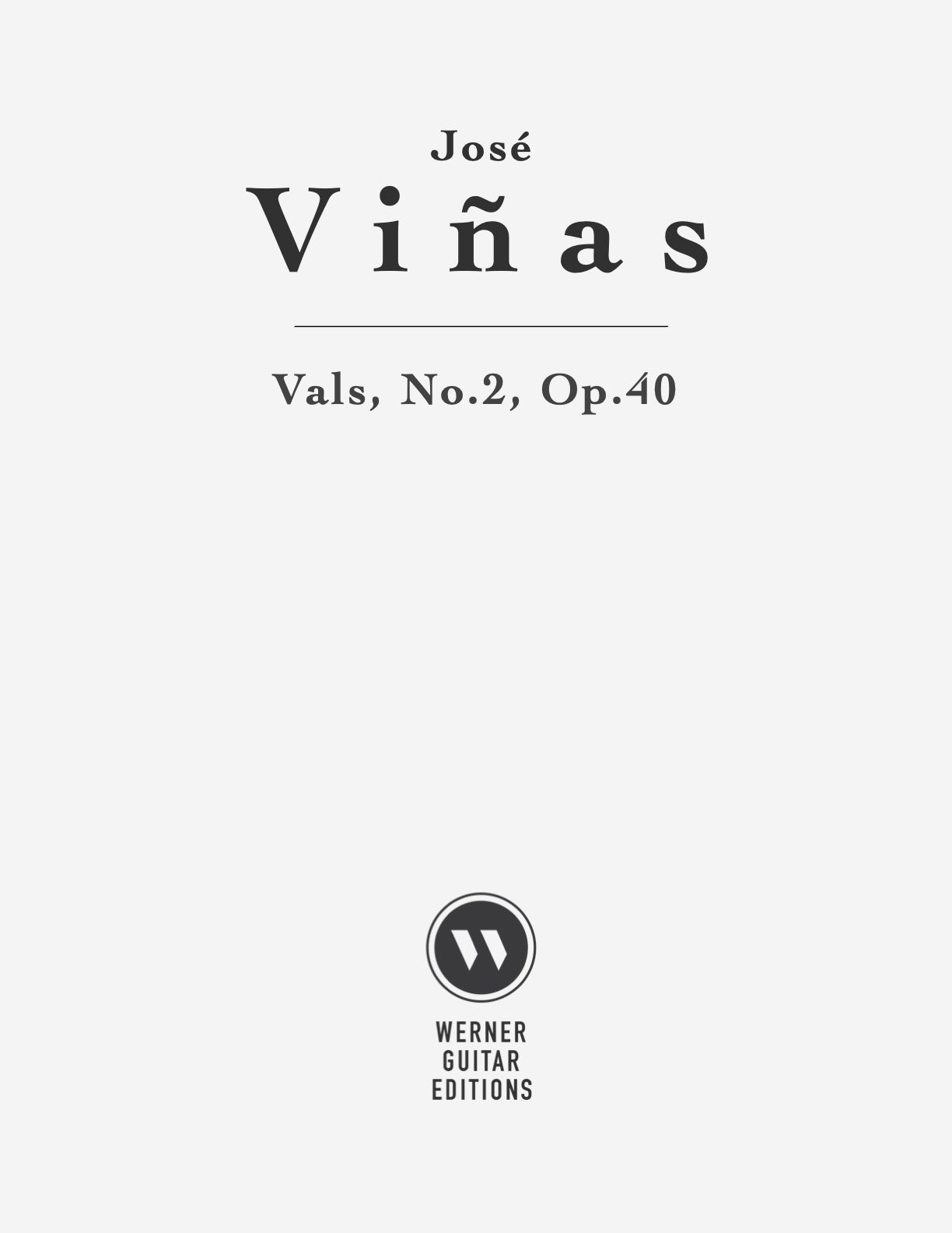 Vals, No.2, Op.40 by Vinas (PDF Sheet Music)