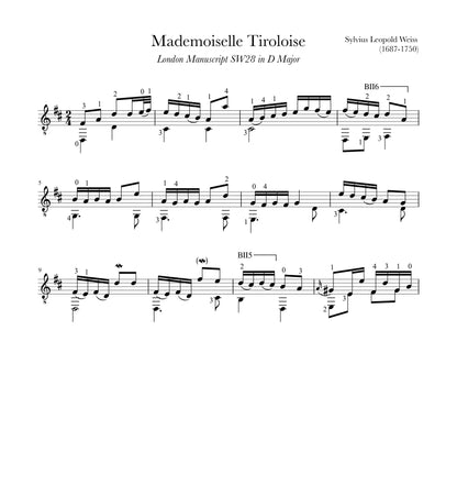Mademoiselle Tiroloise by Weiss for Guitar (Sample)