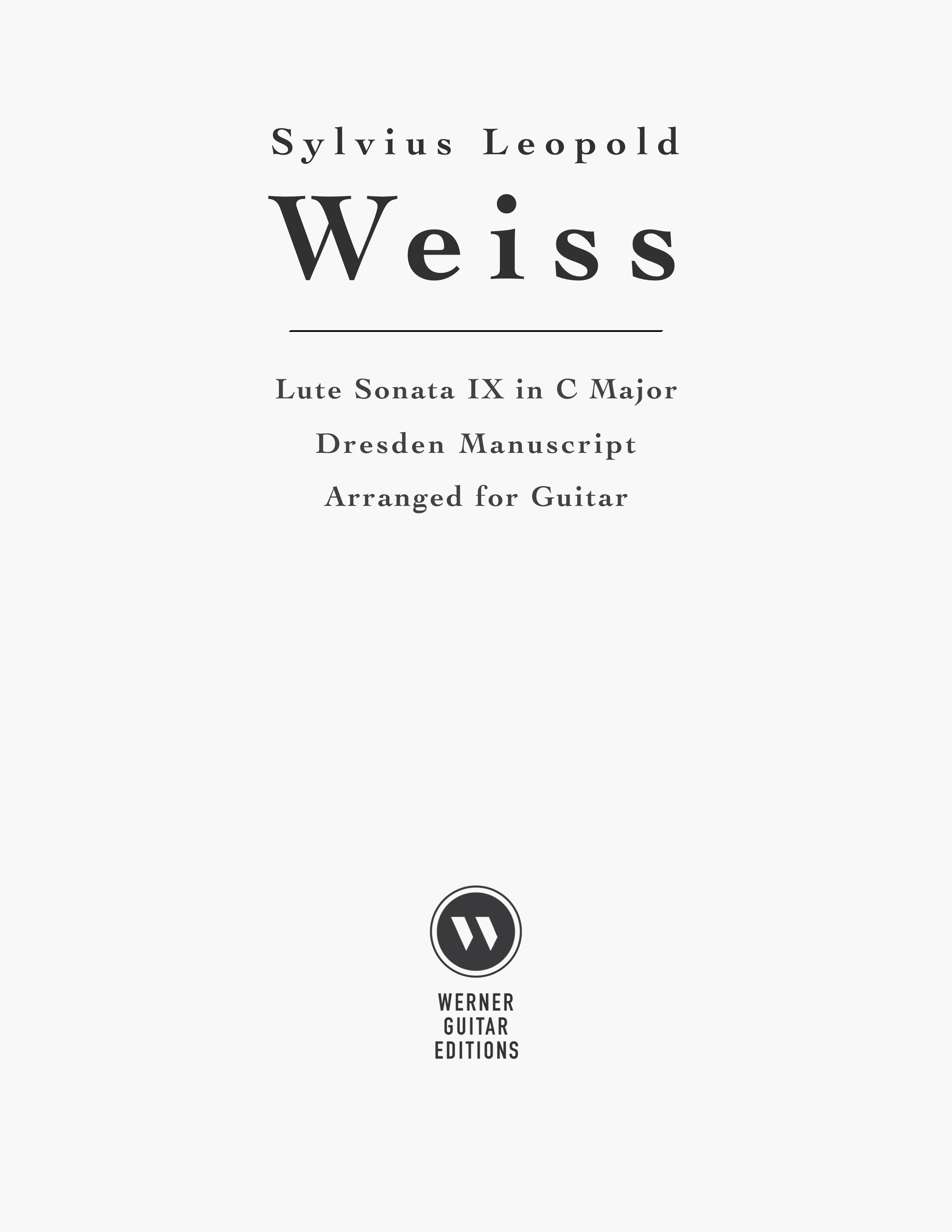 Sonata IX in C Major by Weiss (PDF)