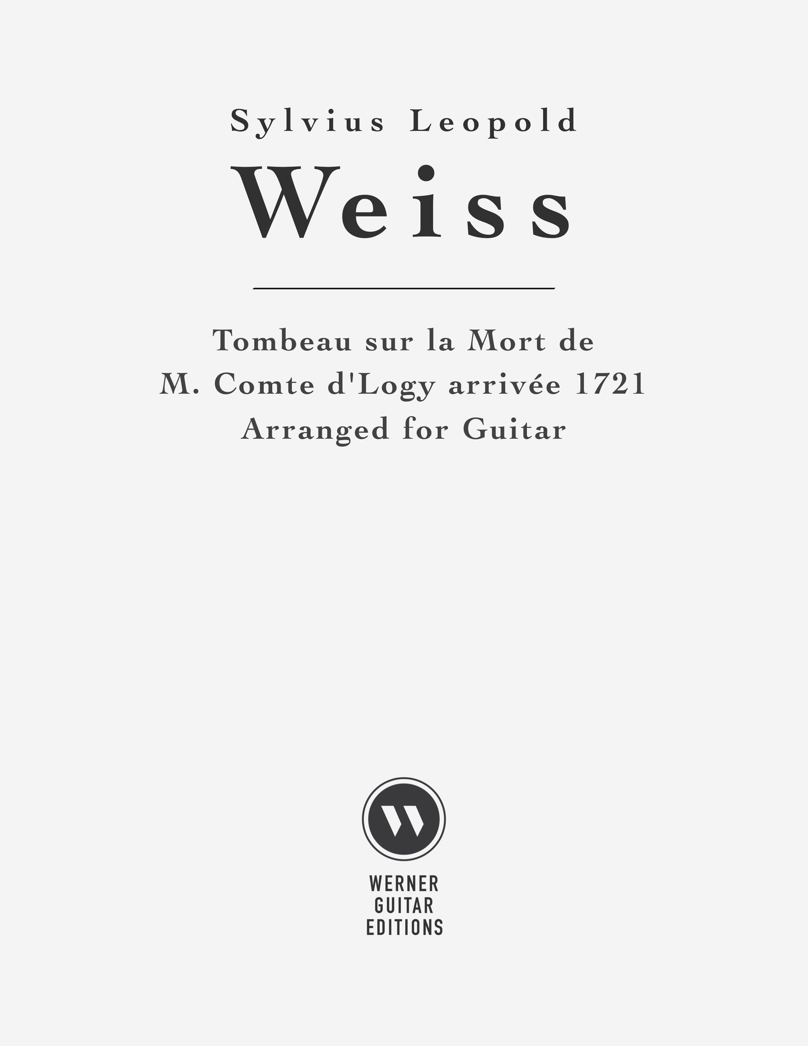 Tombeau by Weiss for Guitar (PDF)