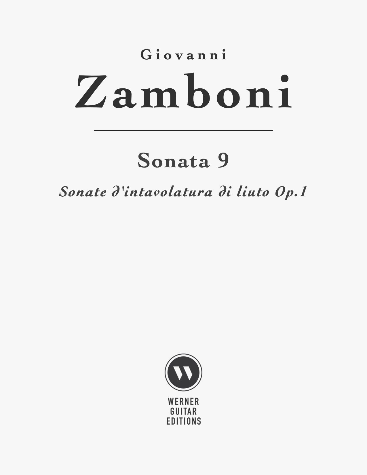 Sonata No.9 by Giovanni Zamboni (PDF Sheet Music for Guitar)