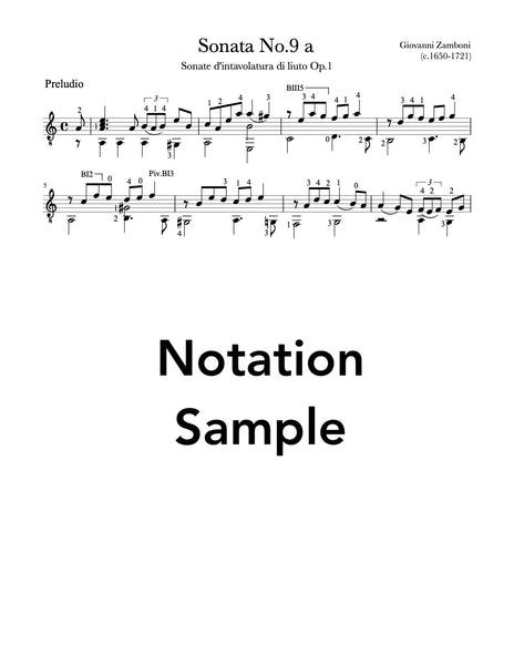 Sonata No.9 by Giovanni Zamboni (Notation Sample)